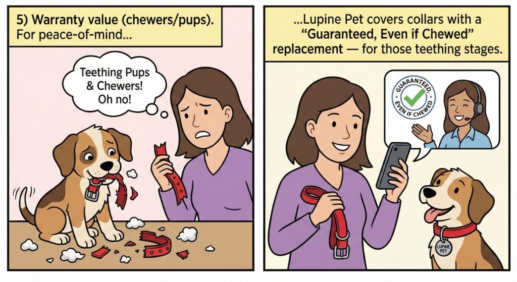 6 Best Dark Red Dog Collars Buyer’s Guide: Strong, Visible, Durable 5 For peace of mind Lupine Pet covers collars