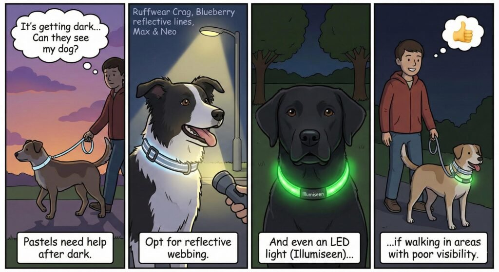 Top Lilac Dog Collars: Reflective, Monogrammed & LED-Ready 3 Night visibility 1