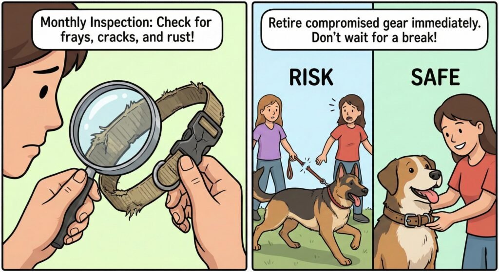 Yellow Dog Leash Buyer’s Guide: Visibility, Hardware and Comfort 1 Reflective panelthread thin piping. copy