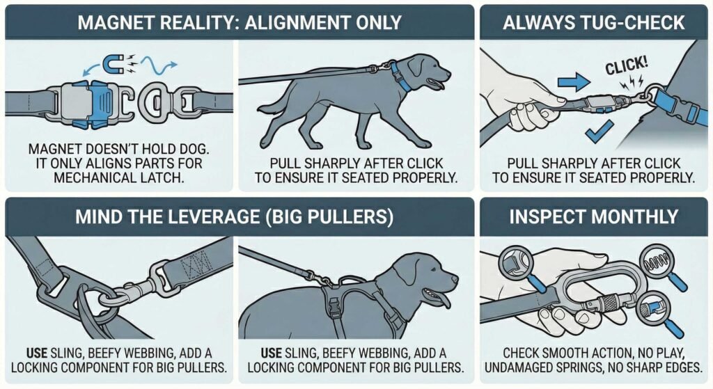 Magnetic Leash Connectors: The Easiest Way to Clip On 3 Magnet doesn’t hold your dog