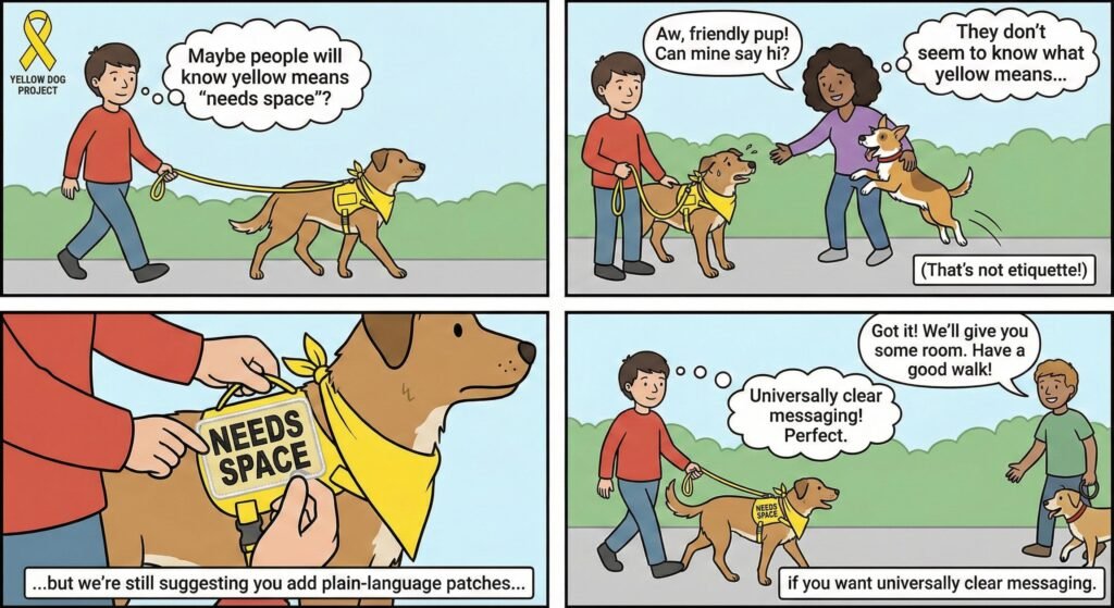 Yellow Dog Leash Buyer’s Guide: Visibility, Hardware and Comfort 6 Some owners outfit their dogs in yellow gear to signal copy