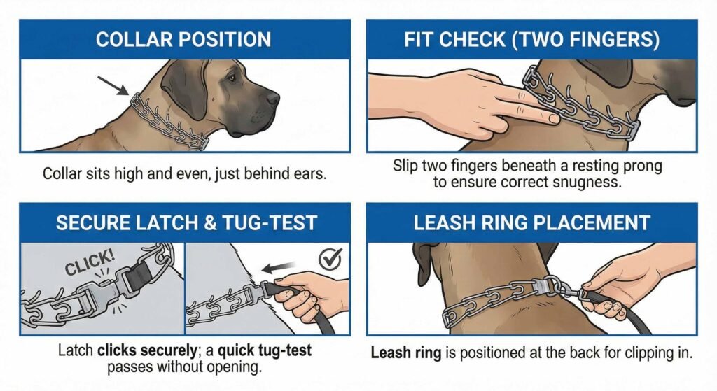 Quick-Release Prong Collars: Your Most Asked Questions Answered 1 visual-of-Quick-Fit-Check-