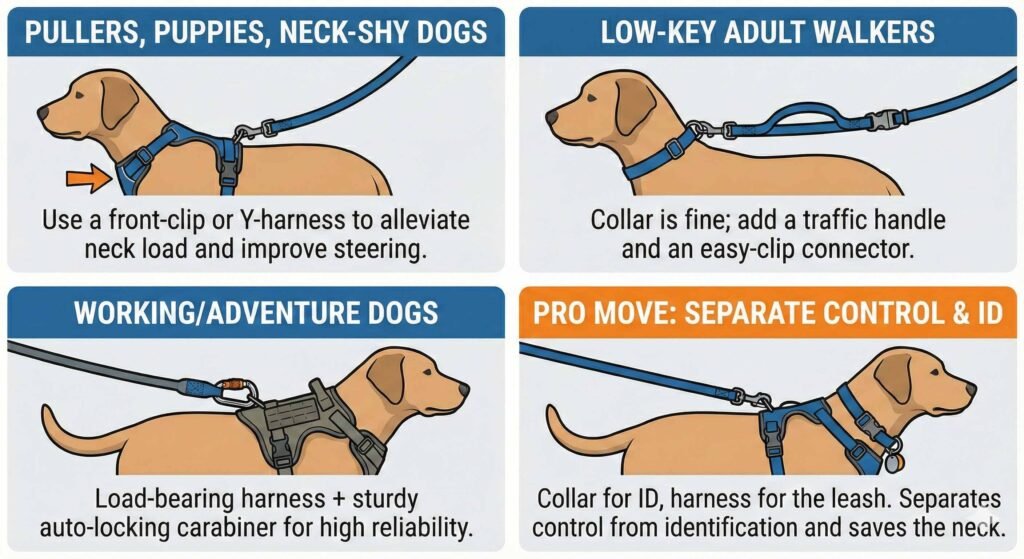 Why Quick-Release Dog Leashes Make Walks Safer and Easier 3 visual-of-how-to-Clip-to-a-Harness-or-Collar
