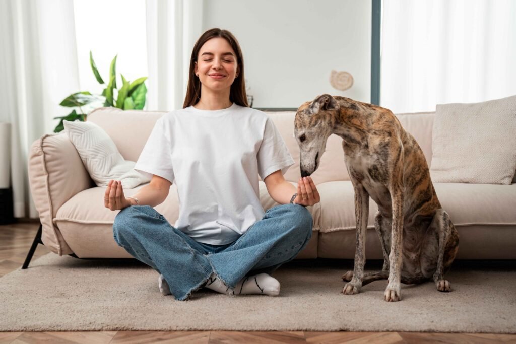 Why to Consider Personalised Dog Collars for Your Pet 3 photo-of-front-view-woman-meditating-home