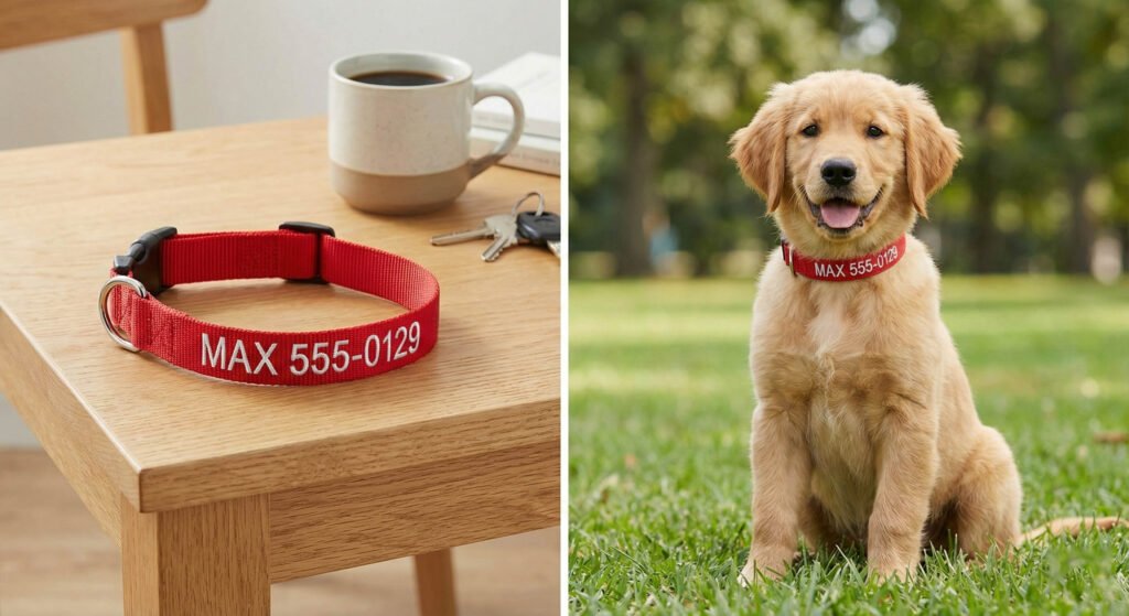 5 Best Puppy Collars for Small & Young Dogs 3 photo of unboxing GoTags Personalized Nylon Dog Collar Custom Embroidered ID Collars
